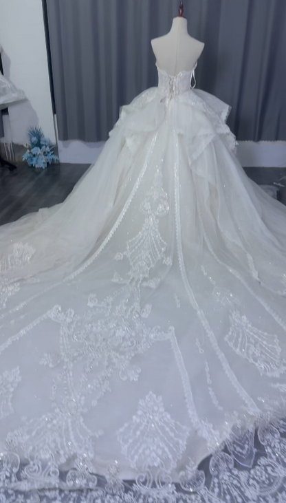 Timeless White Lace Wedding Dress A-Line Bridal Gown ED11490