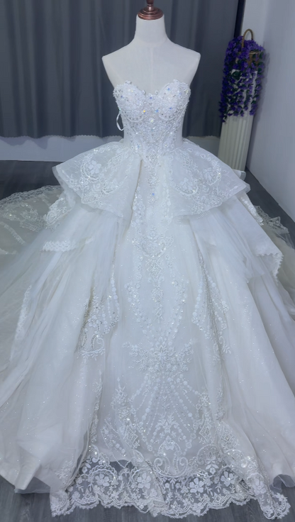 Timeless White Lace Wedding Dress A-Line Bridal Gown ED11490