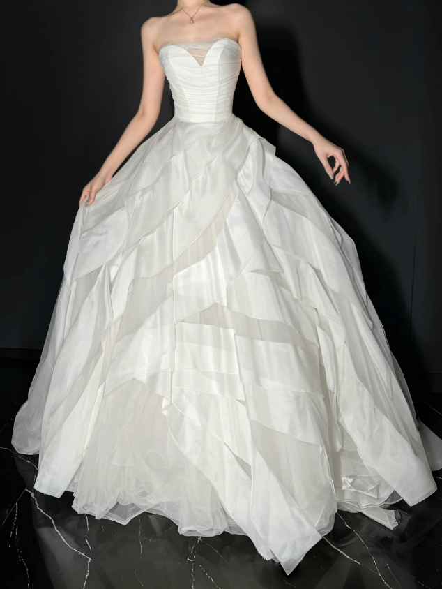 Timeless White Tulle Wedding Dress A-Line Bridal Gown ED11498