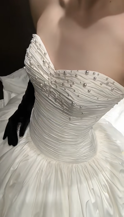 Timeless White Tulle Wedding Dress Sheath Bridal Gown ED11499
