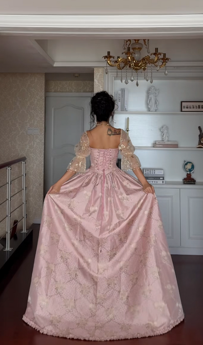 Fashion Pink Prom Dress A-Line Satin Long Evening Dress ED11520