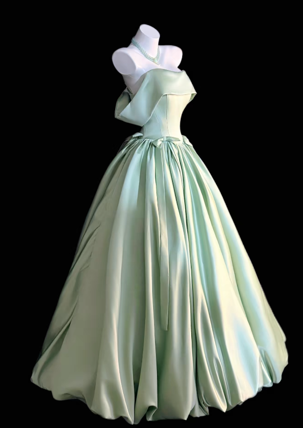 Fashion Green Prom Dress A-Line Satin Long Evening Dress ED11532