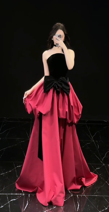 Fashion Pink Prom Dress A-Line Satin Long Evening Dress ED11540