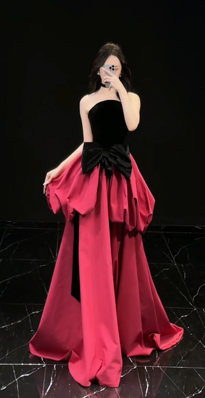 Fashion Pink Prom Dress A-Line Satin Long Evening Dress ED11540