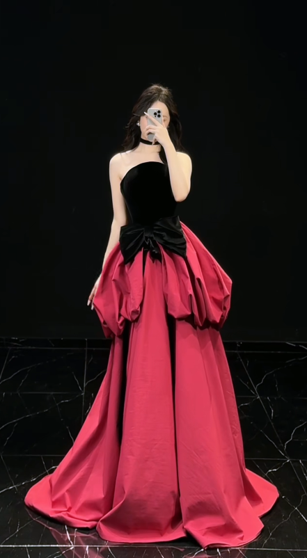 Fashion Pink Prom Dress A-Line Satin Long Evening Dress ED11540
