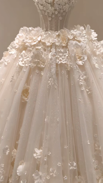 Timeless A-Line Tulle Wedding Dress Applique White Bridal Dress Sleeveless Bridal Gown ED11562