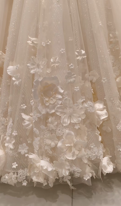 Timeless A-Line Tulle Wedding Dress Applique White Bridal Dress Sleeveless Bridal Gown ED11562