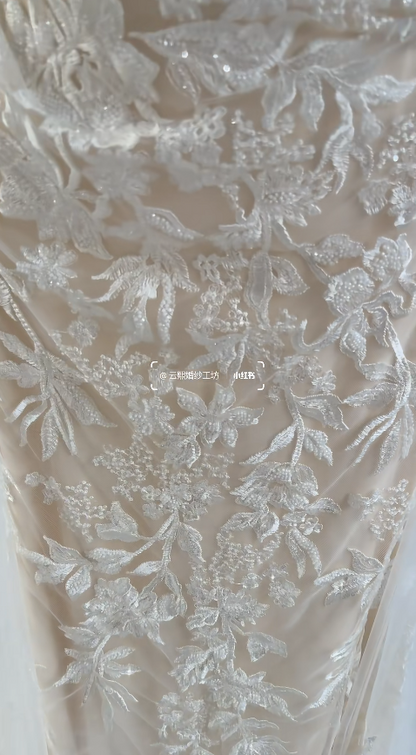 Chic Straps White Bridal Gown Sheath Lace Wedding Dress ED11602