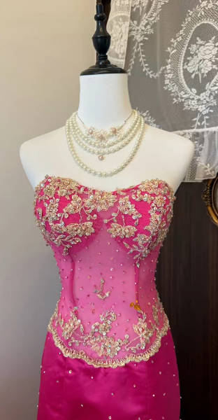 Gorgeous Hot Pink Prom Dress Mermaid Satin Long Evening Dress ED11620