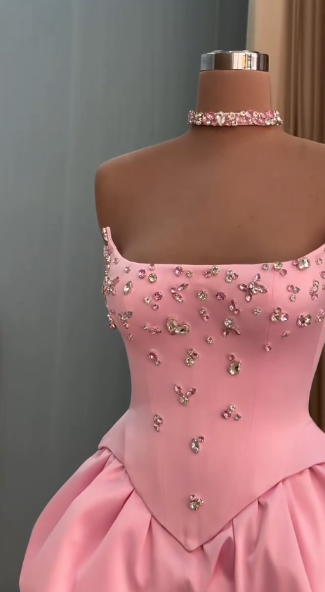 Wunderschönes rosafarbenes Abschlussballkleid, Etui-Abendkleid aus Satin, lang, ED11621