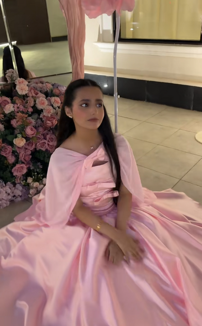 Gorgeous Pink Prom Dress A-Line Satin Long Evening Dress ED11622