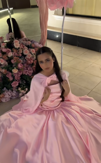 Gorgeous Pink Prom Dress A-Line Satin Long Evening Dress ED11622