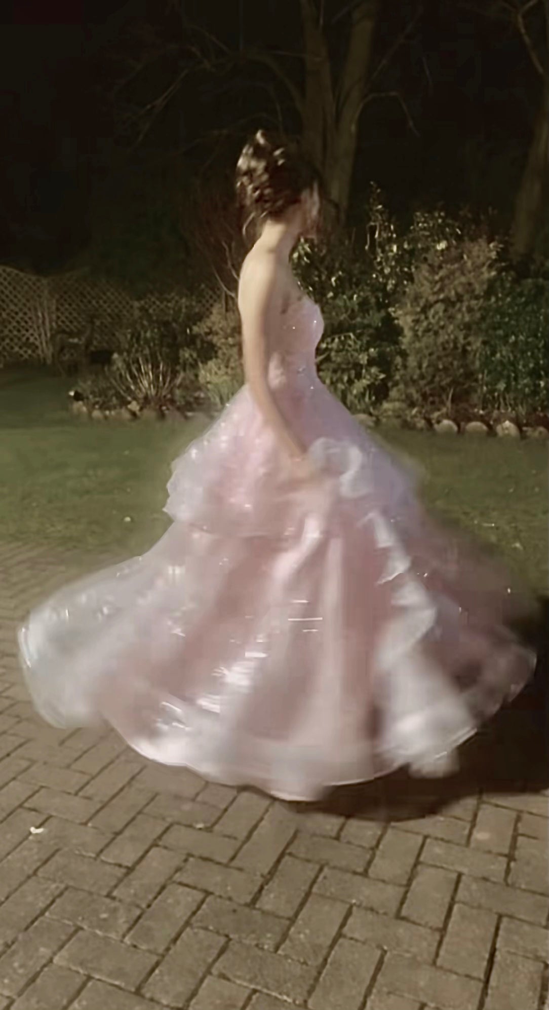 Robe de bal rose magnifique, robe de soirée longue en tulle à paillettes coupe trapèze ED11626