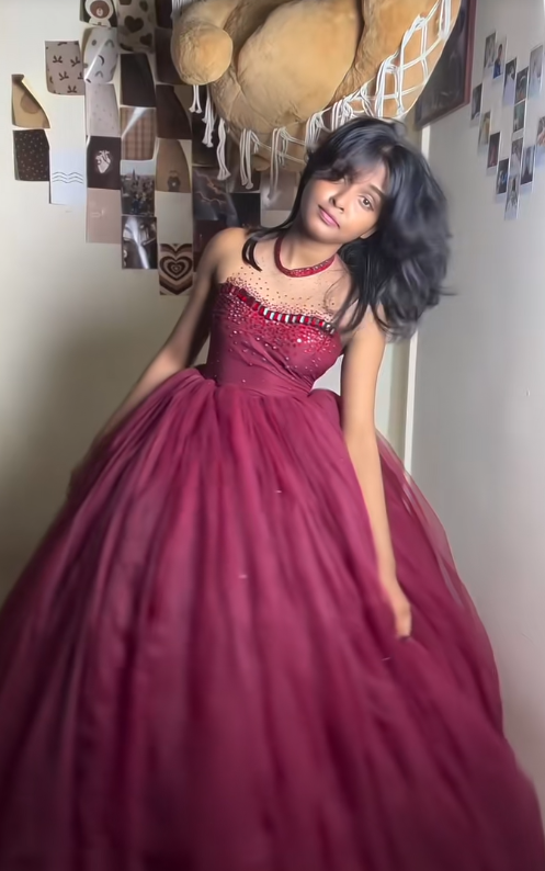 Gorgeous Burgundy Prom Dress A-Line Tulle Long Evening Dress ED11629