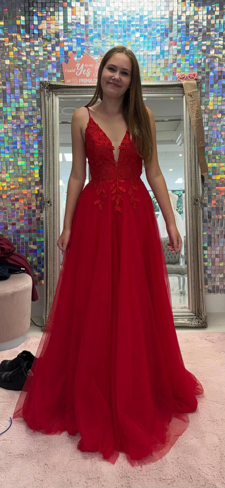 Gorgeous Red Prom Dress A-Line Tulle Long Evening Dress ED11634