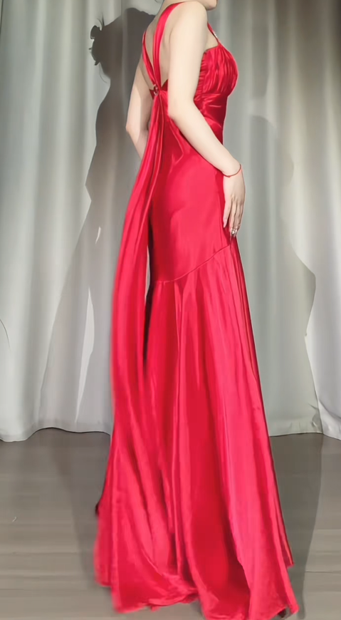 Gorgeous Red Prom Dress Sheath Satin Long Evening Dress ED11638