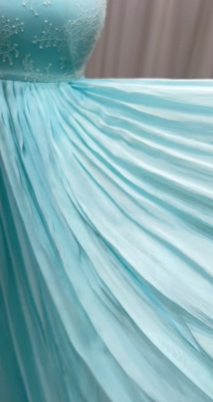 Magnifique robe de bal bleue sans bretelles, robe de soirée longue fourreau en mousseline ED11644