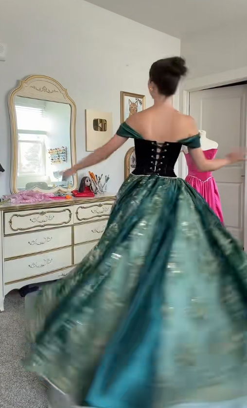 Gorgeous Dark Teal Prom Dress A-Line Chiffon Beaded Long Evening Dress ED11653