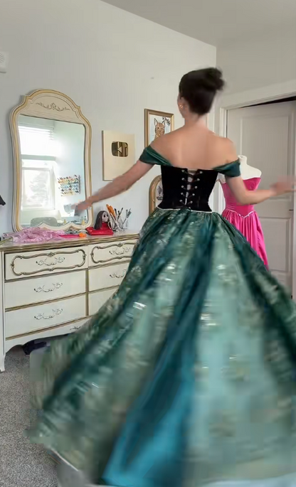 Gorgeous Dark Teal Prom Dress A-Line Chiffon Beaded Long Evening Dress ED11653