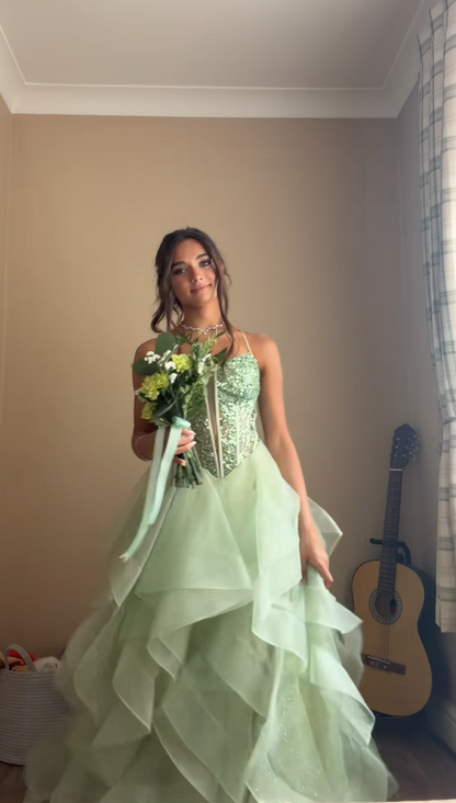 Gorgeous Green Prom Dress A-Line Tulle Long Evening Dress ED11655