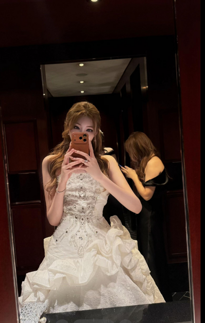 Gorgeous White Prom Dress A-Line Satin Long Evening Dress ED11666