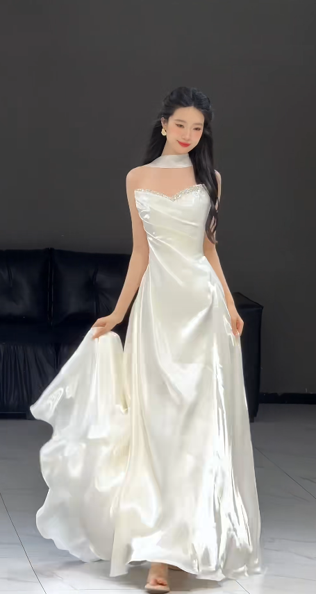 Wunderschönes A-Linien-Brautkleid mit herzförmigem Ausschnitt, lang, Weiß, Brautkleid aus Satin, ED11668