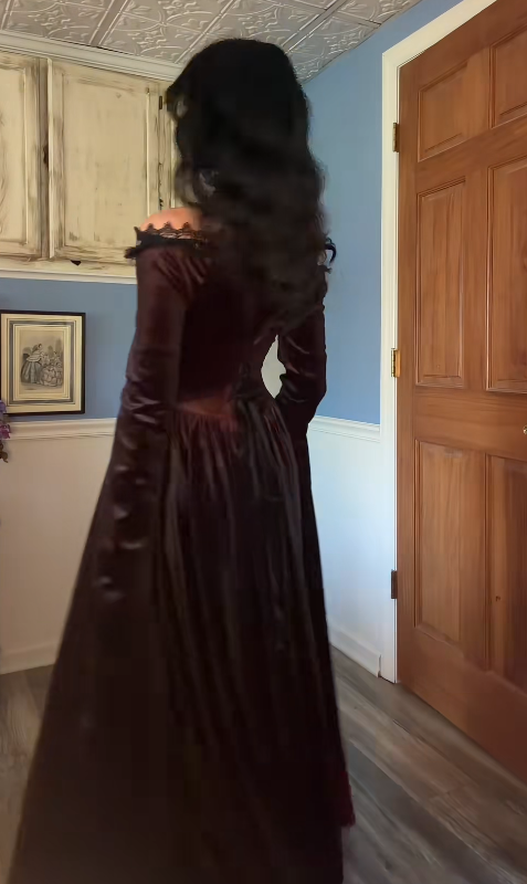 Gorgeous Off-shoulder A-Line Velvet Long Evening Dress Brown Prom Dress ED11703