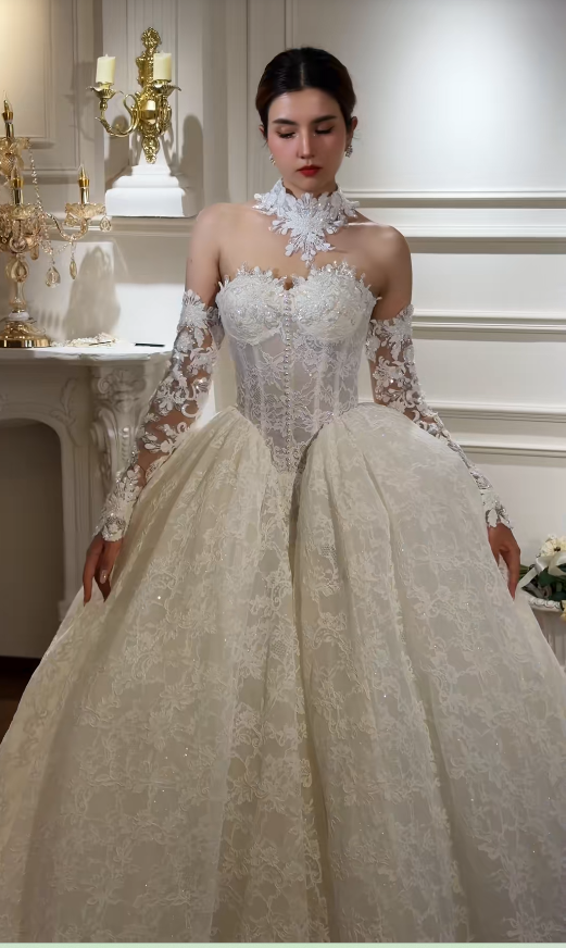 Timeless Sweetheart White Bridal Gown A-Line Lace Long Wedding Dress ED11727