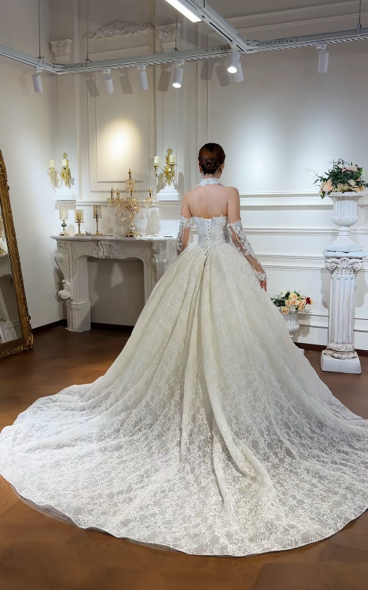 Timeless Sweetheart White Bridal Gown A-Line Lace Long Wedding Dress ED11727