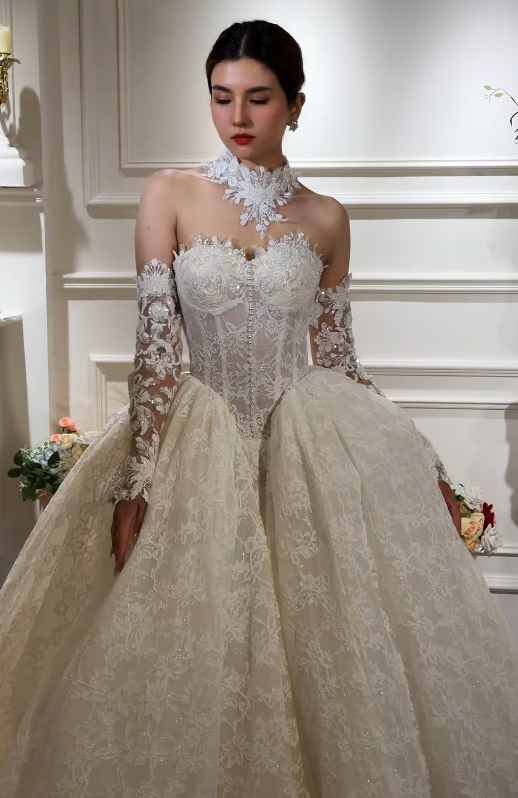 Timeless Sweetheart White Bridal Gown A-Line Lace Long Wedding Dress ED11727