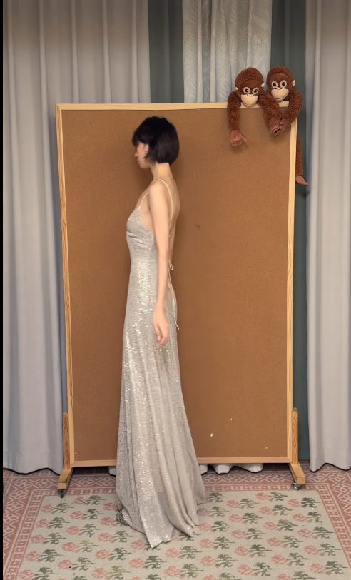 Pretty Champagne Prom Dress Sheath Sequins Long Evening Dress ED11733