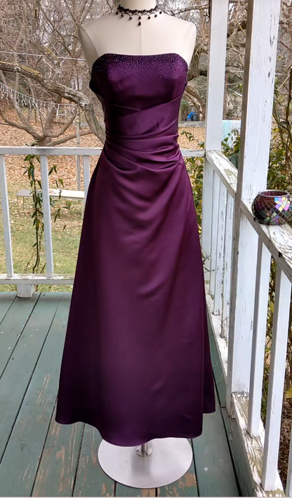 Robe de bal Glam Grape bustier fourreau en satin longue robe de soirée ED11842