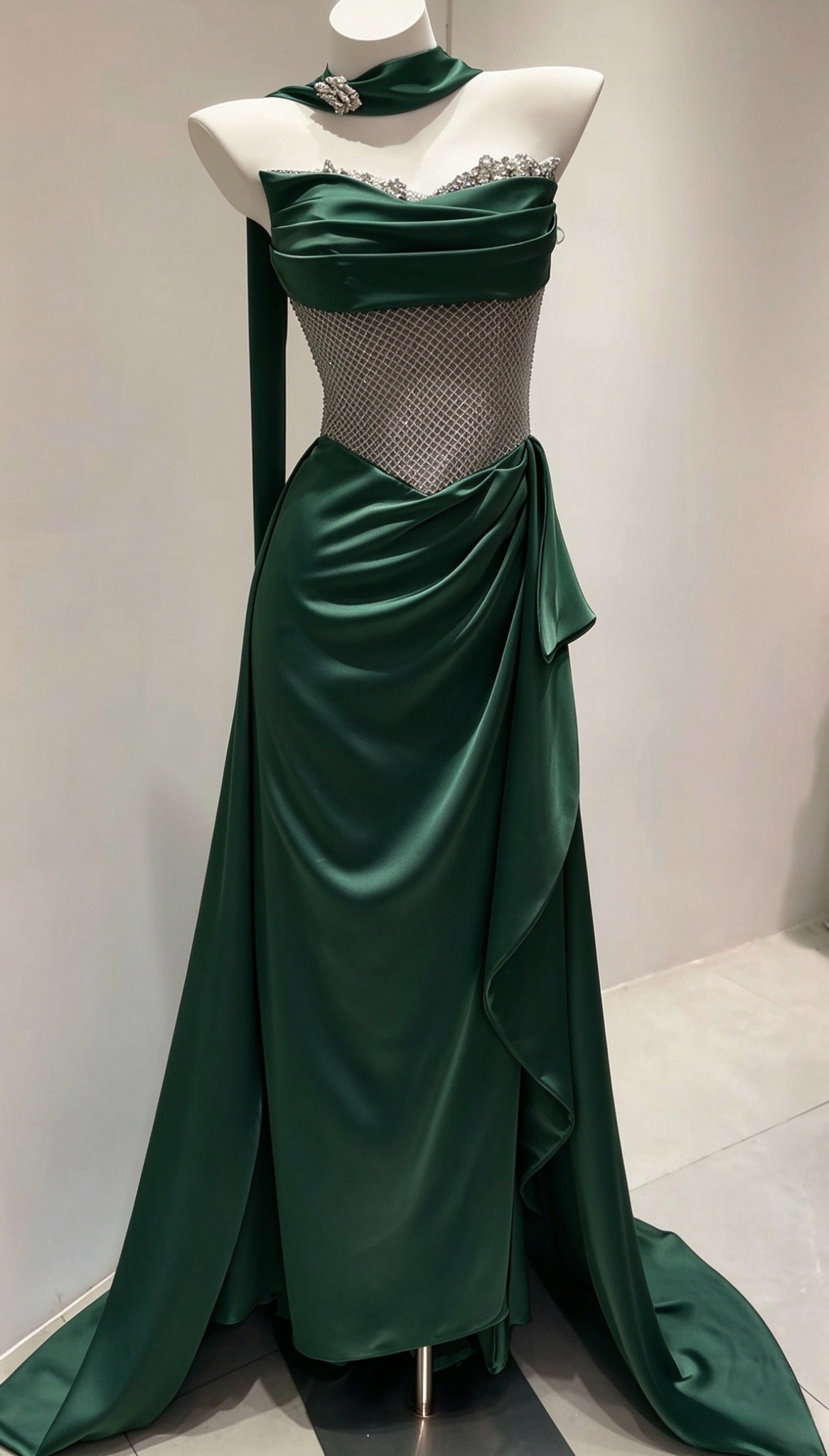 Robe de bal fourreau bleu pâle en satin, robe de soirée longue ED11858
