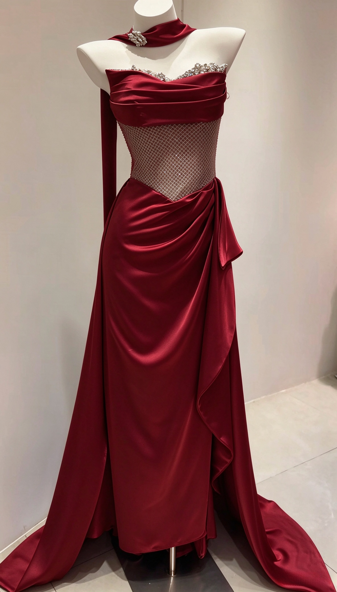 Robe de bal fourreau bleu pâle en satin, robe de soirée longue ED11858