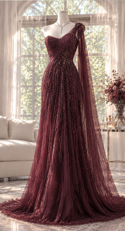 Gorgeous Sheath Beaded Chiffon Long Evening Dress Pink Prom Dress ED11871