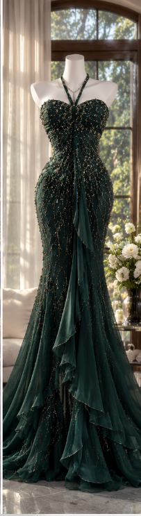 Gorgeous Sheath Beaded Chiffon Long Evening Dress Burgundy Prom Dress ED11904