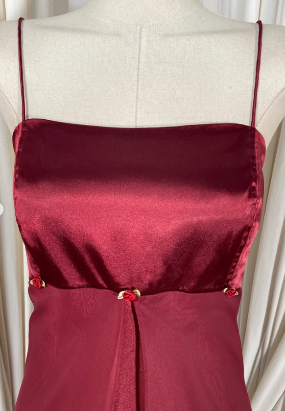 Gorgeous Straps Sheath Chiffon Long Evening Dress Burgundy Prom Dress ED11909