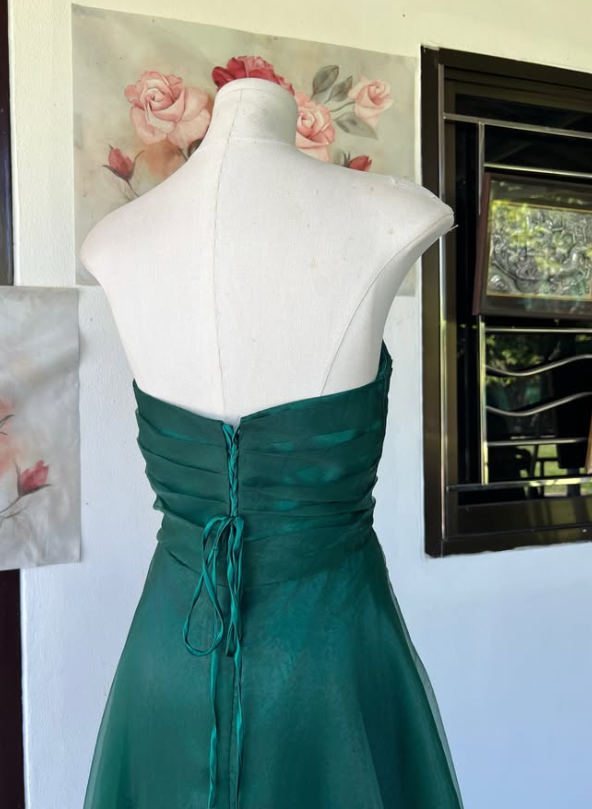 Gorgeoue A-Line Tulle Long Evening Dress Dark Green Prom Dress ED11917
