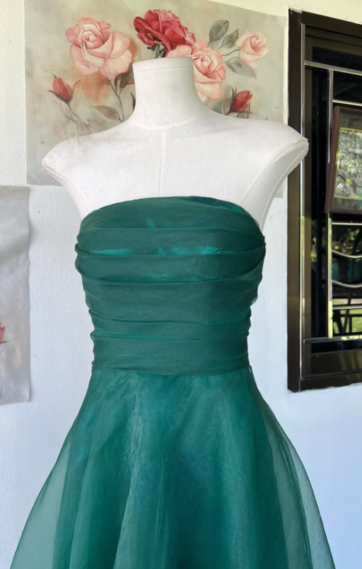 Gorgeoue A-Line Tulle Long Evening Dress Dark Green Prom Dress ED11917