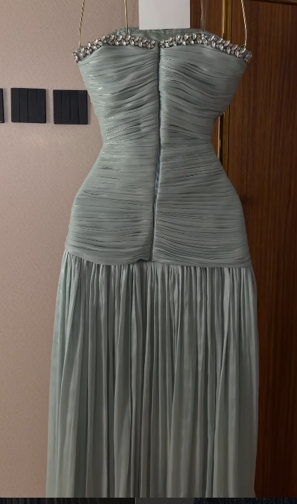 Gorgeoue A-Line Chiffon Long Evening Dress Mint Green Prom Dress ED11918