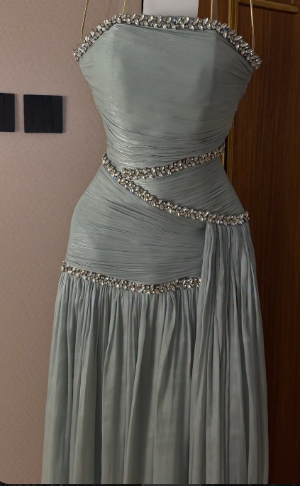 Gorgeoue A-Line Chiffon Long Evening Dress Mint Green Prom Dress ED11918