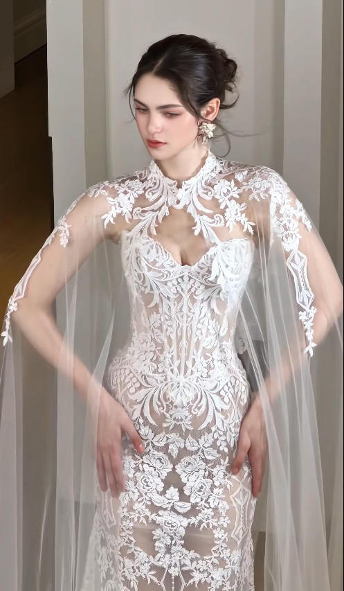 Pretty Sheath Lace Wedding Dress White Bridal Gown ED11929