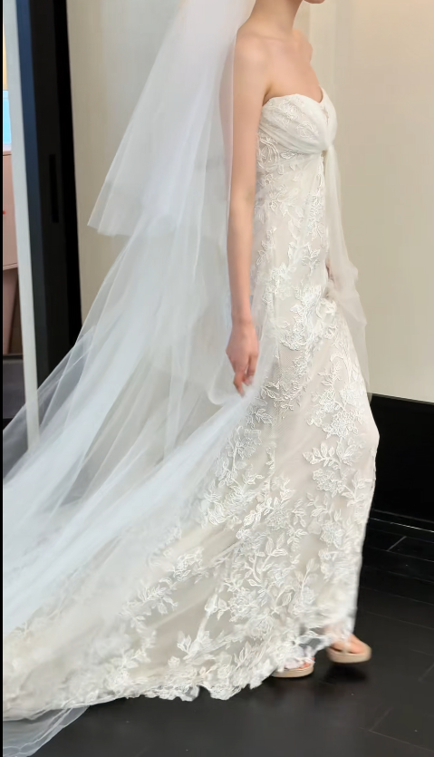 Simple Sheath Lace Wedding Dress White Bridal Gown ED11930