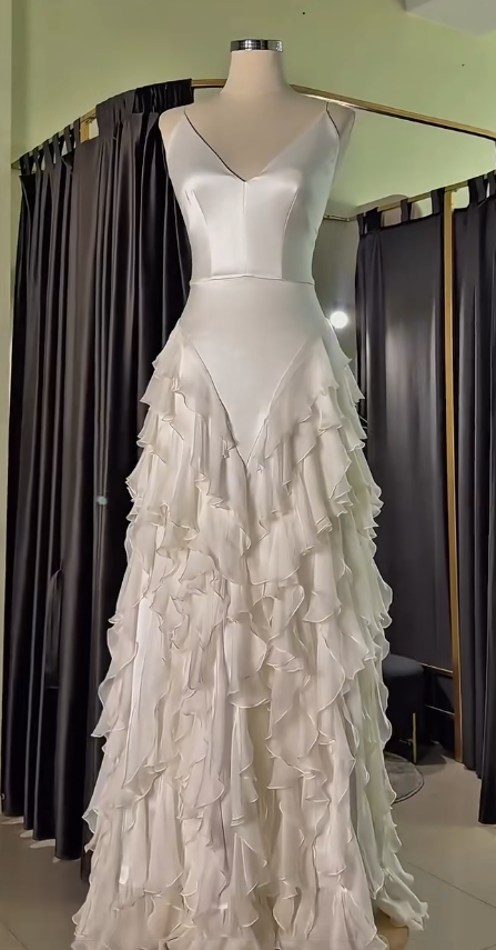 Timeless Sheath Chiffon Wedding Dress White Bridal Gown ED11933
