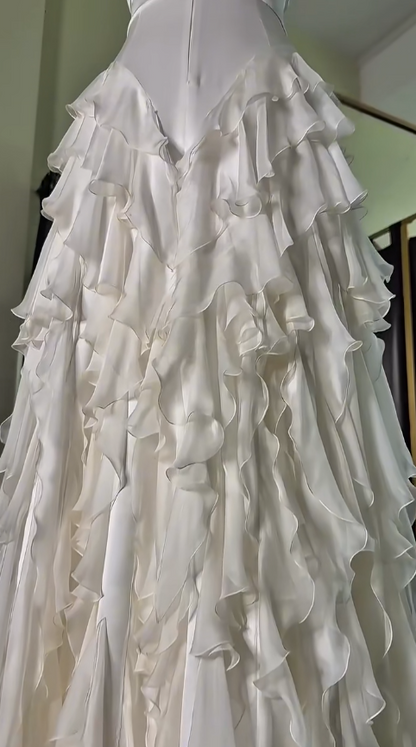 Timeless Sheath Chiffon Wedding Dress White Bridal Gown ED11933