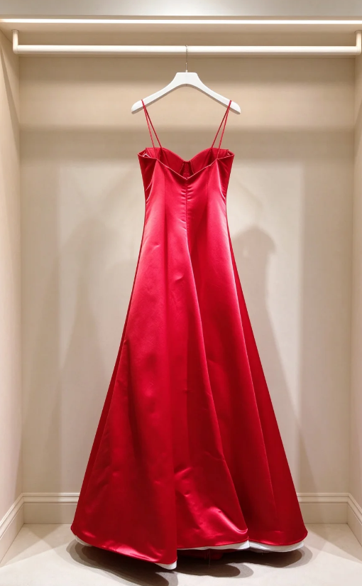 Wunderschönes langes Abendkleid aus Satin in A-Linie mit herzförmigem Ausschnitt, rotes Ballkleid ED11960
