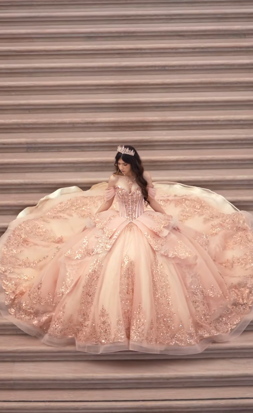 Fairy Sweet 16 Kleider Ballkleid Tüll Langes rosa Quinceañera-Kleid ED11972