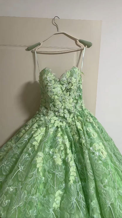 Gorgeous Green Prom Dress A-Line Tulle Long Prom Dress ED11990