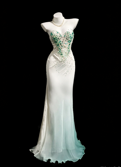 Gorgeous Green Prom Dress Sheath Chiffon Long Prom Dress ED11992