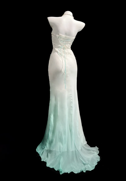 Gorgeous Green Prom Dress Sheath Chiffon Long Prom Dress ED11992